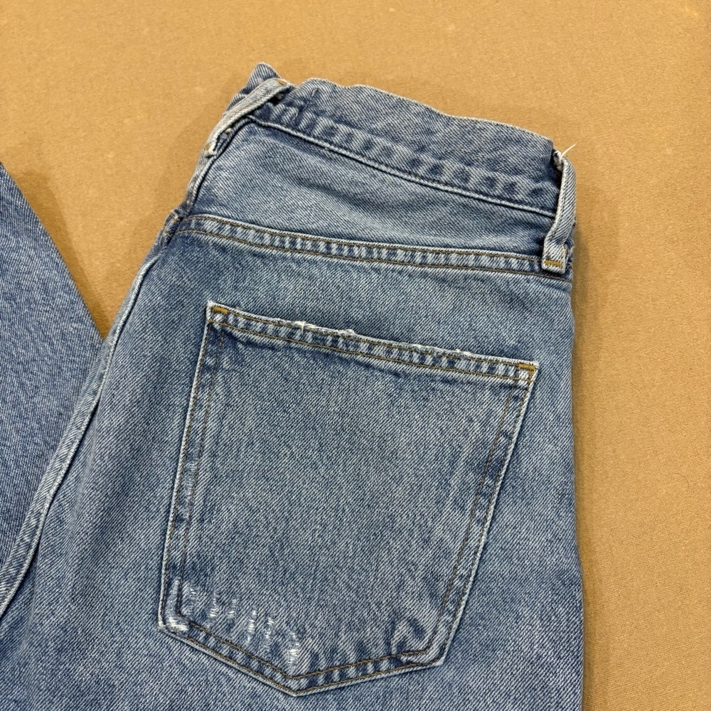 AGOLDE 90s Mid Rise Straight Leg Distressed Jeans Light Wash Size 27 - Picture 2 of 14
